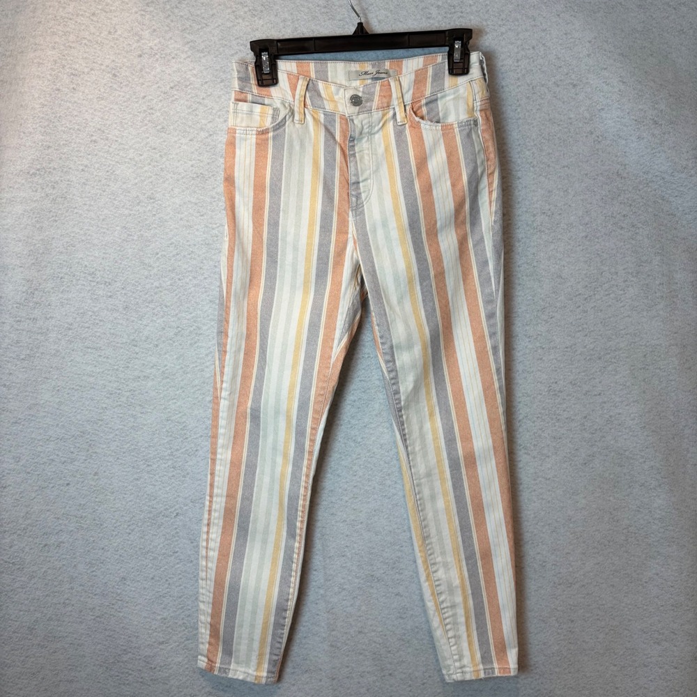 Mavi Jeans Women 25/27 Tess High Rise Skinny Striped Pants Stretch Multi Color